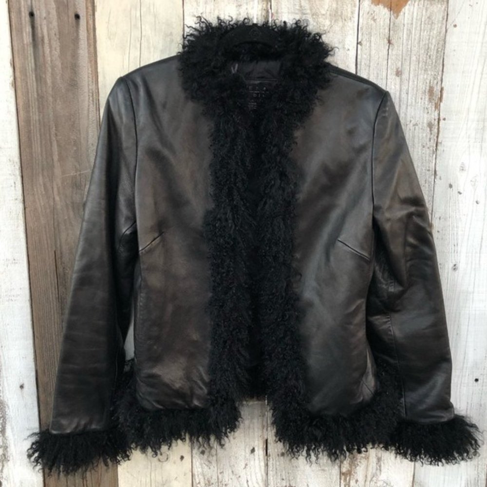 Vintage Faux Leather Y2K 90s Furry Jacket - Picture 2 of 15